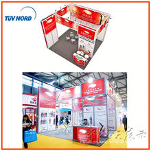 Exhibición de stands de exposiciones de exposiciones portátiles de aluminio de dos lados, sistema de stands expo de diseño libre